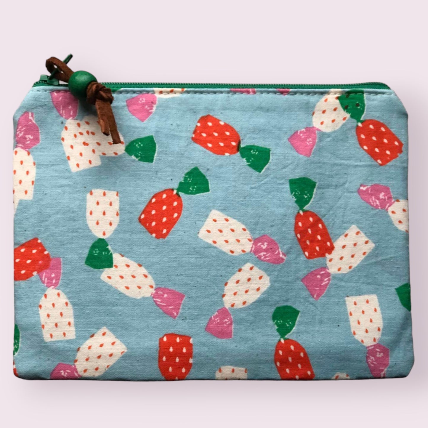 strawberry candy zippered pouch