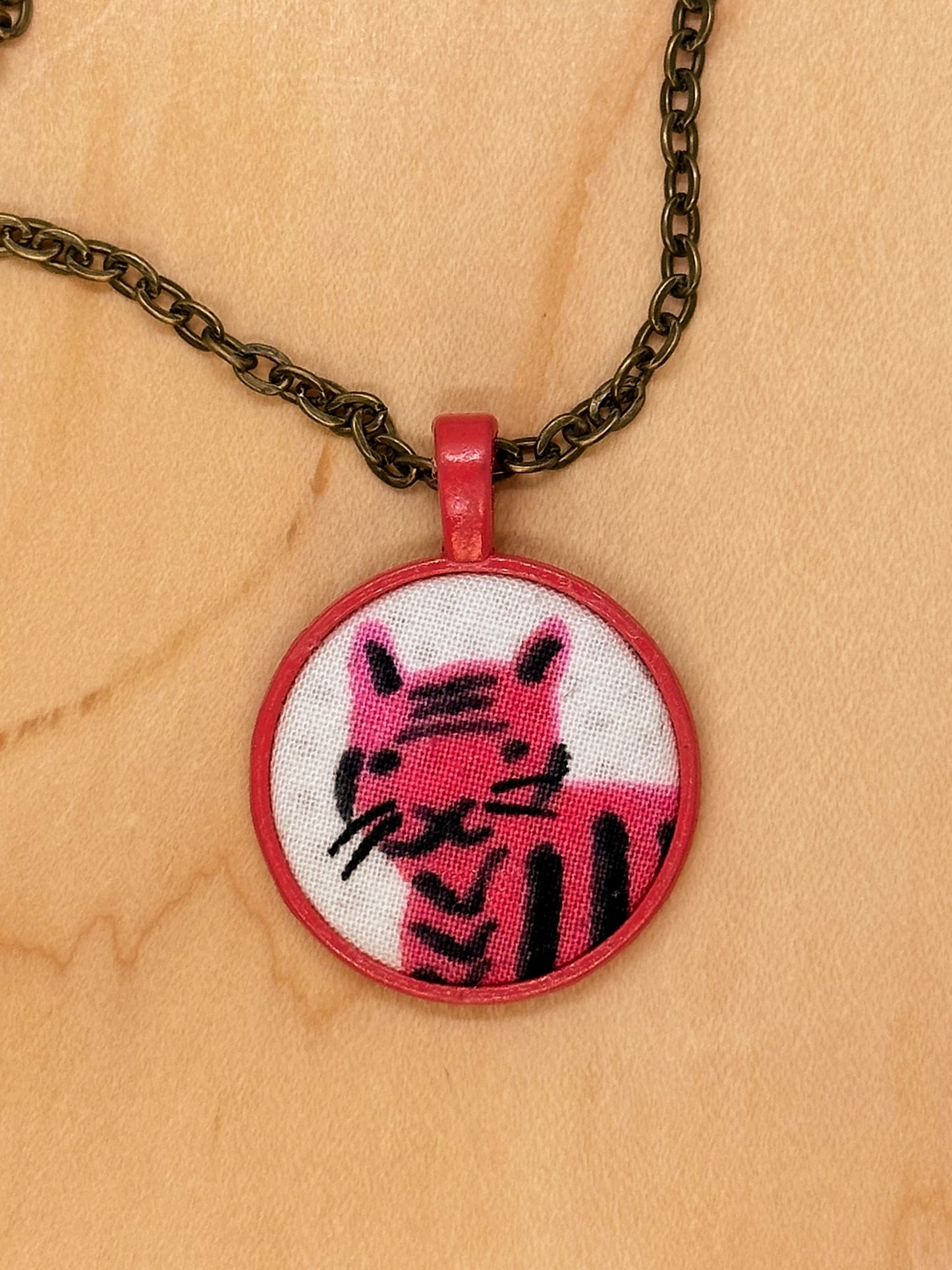 Pink tiger necklace