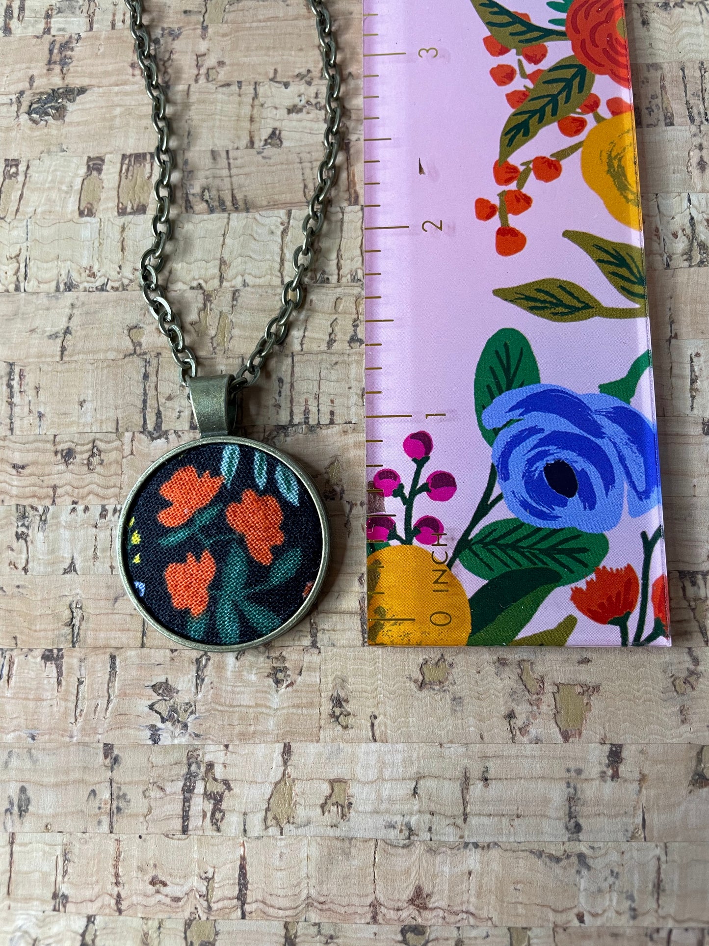 3 small red roses by Rifle Paper co necklace