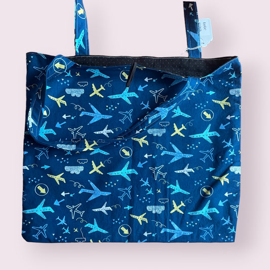 Airplanes reusable/ reversible tote