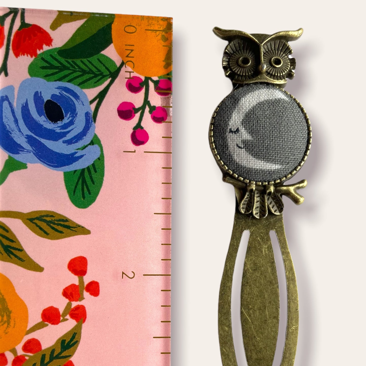 Owl with happy moon bookmark